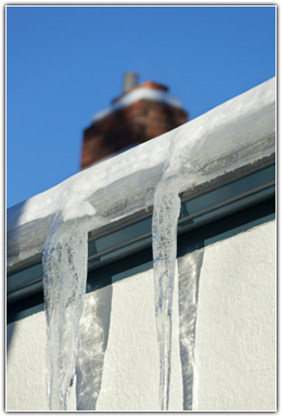 Ice Dam Buildup on a Minnesota Home