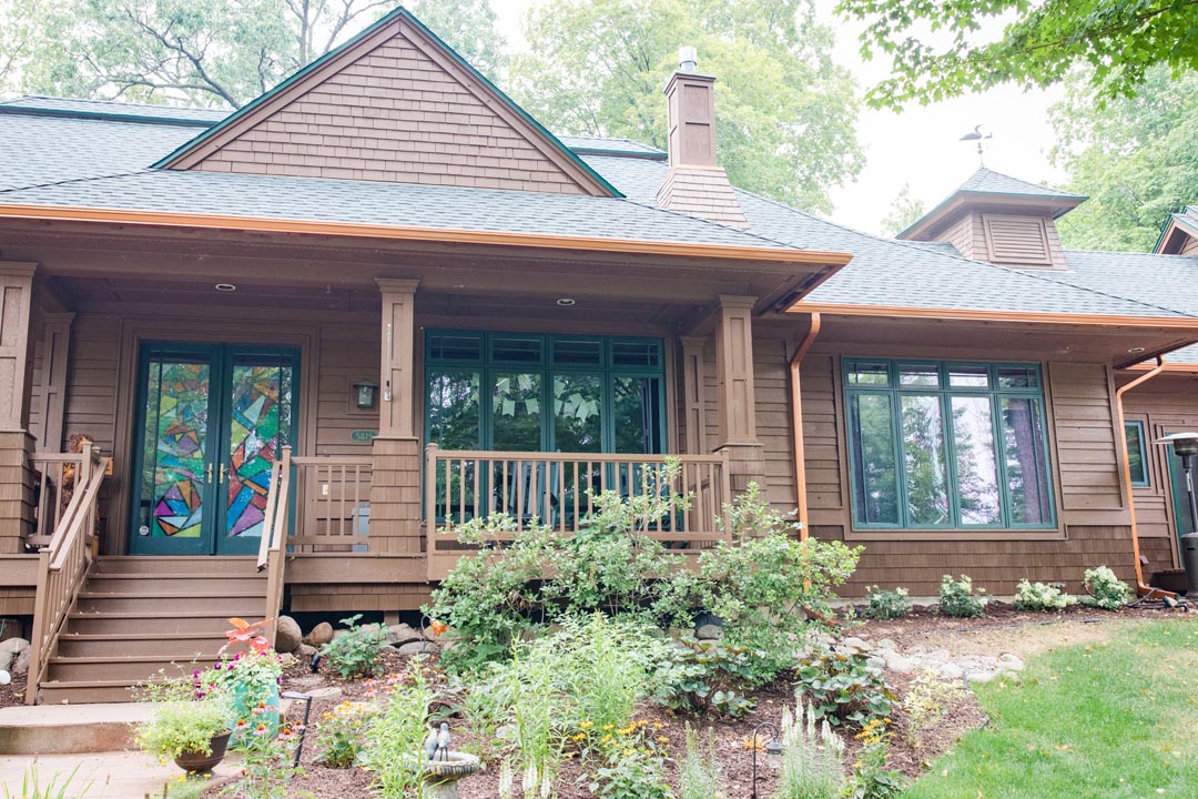 Copper Seamless Gutter Systems with Leafguards Installed by MN Leafless Gutters